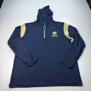 Notre Dame Fighting Irish 1/4 Cremallera Pullover Camisa Con Capucha Para Hombres Extra Grande XL Azul - Imagen 1 de 7