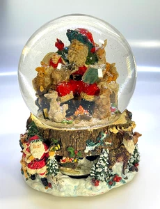 Weihnachten Weihnachtsmann musikalische Schneekugel mit drehbarem Sockel Kirkland Signatur - Bild 1 von 5