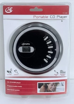 Reproductor de CD personal GPX PC108B CD-R/RW NUEVO sistema de refuerzo de graves pistas programables Foto 1 de 4