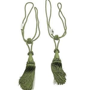 Cortina Corbata Verde Musgo x 2 Nuevo Par A Juego Comprado Nunca Usado  - Imagen 1 de 7