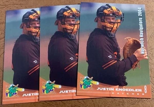 JUSTIN KNOEDLER 2004 Grandstand Norwich Navigators 3 card lot - Picture 1 of 1