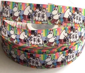 MoominsPrint Grosgrain Ribbon 25mm width, for craft, hair, cake deco etc - Picture 1 of 2