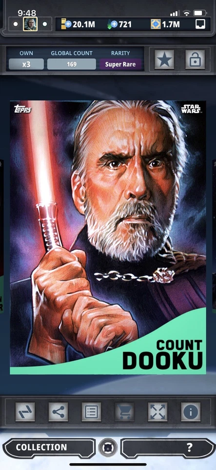 Topps Star Wars Digital Card Trader Green Rise/Empire Count Dooku Insert - Image 1 of 1