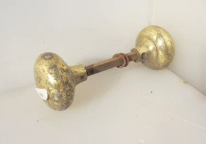 Vintage Brass Door Knobs Handles Old - Picture 1 of 13