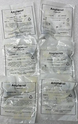 [LOT OF 6] NEW SEALED - Amphenol 62GB-810-08 SOCKET DUST CAP Zinc Cobalt Size 8 - Image 1 of 4