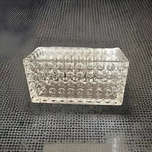 Modern Rectangular Clear "Bubble Glass" Vase, Candle Holder, Storage Container - Picture 1 of 5