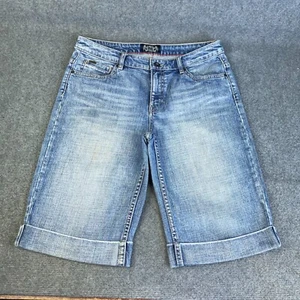 Esprit Cut-off Jeans Cuffed Shorts Adult Size 32 Blue Stretch Wash Fade Denim - Picture 1 of 11