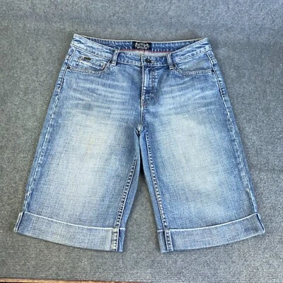 Esprit Cut-off Jeans Cuffed Shorts Adult Size 32 Blue Stretch Wash Fade Denim - Image 1 of 4