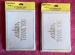 Hallmark Expressions Thank You Cards 2 Packs of Six - Picture 1 of 1