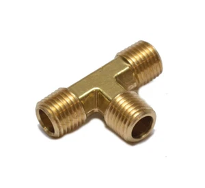 1/4 Npt Male Tee T 3 Way Equal Pipe Brass Fitting Fuel Vacuum Air Water Oil Gas - Picture 1 of 8