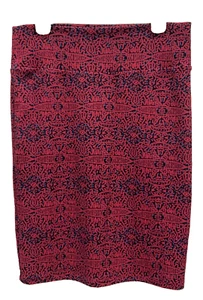 Falda LuLaRoe Mujer Talla Grande Roja Multi Tipo Azteca Patrón Pull On 209 - Imagen 1 de 7