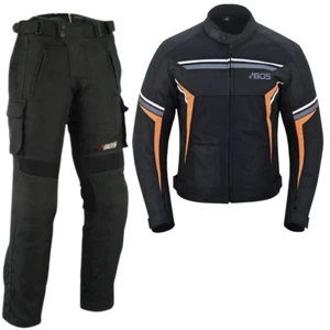 Motorradkombi Biker Motorrad Textil Kombi wasserdichte Jacke und Hose Schwarz - Bild 1 von 7