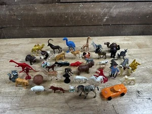 Vintage Set Plastik Tiere Figuren Spielzeug Spielen Safari Zoo Bauernhof Wild - Bild 1 von 8