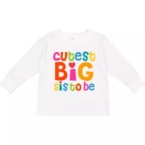Inktastic Cutest Big Sis To Be Toddler Long Sleeve T-Shirt Sister Future Cute - Picture 1 of 5