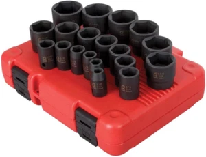 2640, 1/2 Inch Drive Impact Socket Set, 19-Piece, SAE, 3/8 Inch – 1-1/2 Inch, Cr - Picture 1 of 4