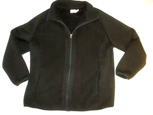 Time And Tru Womens Large (12-14) Black Zip Up Fleece Sweatshirt Jacket - Bild 1 von 11
