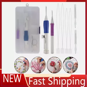 DIY Punch Needle Magic Embroidery Pen Set Stitching Thread Tool Sewing Craft Kit - Picture 1 of 8