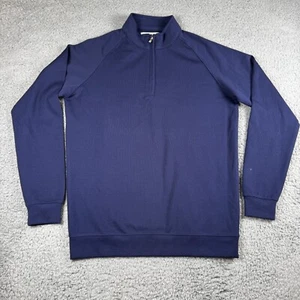 Holderness and Bourne Sweater Mens Small Blue Golf Robbins Pullover 1/4 Zip - Picture 1 of 10