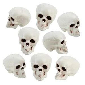 8PCS Halloween Skull Heads Decor,Plastic Realistic Human 1.8 X 2 X 2.4 Inches - Picture 1 of 8