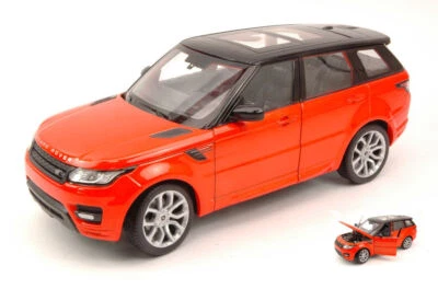 MODELLINO AUTO STATICO WELLY RANGE ROVER SPORT 2014 ARANCIO/NERO SCALA 1:24 - Immagine 1 di 2