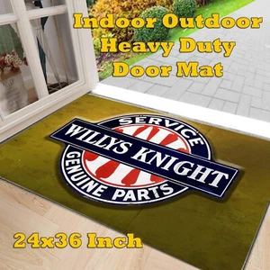 Alfombra de entrada de alfombrilla de puerta de diseño de piezas de automóvil vintage Willys Knight repuestos de servicio - Imagen 1 de 4