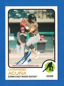 2022 Topps Heritage Minors ROA-LA Luisangel Acuna Real One Autograph - Bild 1 von 2