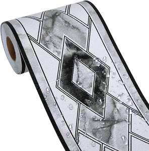 4"X196" Waterproof Wallpaper Border 3D Embossed Floral Wall Border Paper Peel an - Picture 1 of 6