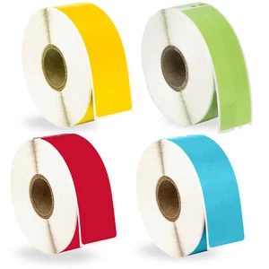 DYMO LW 30252 Address Labels - 48 Rolls - 12 each RED YELLOW BLUE GREEN - FAST ! - Picture 1 of 8
