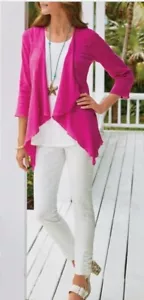 Jeans Soft Surroundings The Ultimate Denim Jacinto Cropped Bianco Taglia 3X - Foto 1 di 4