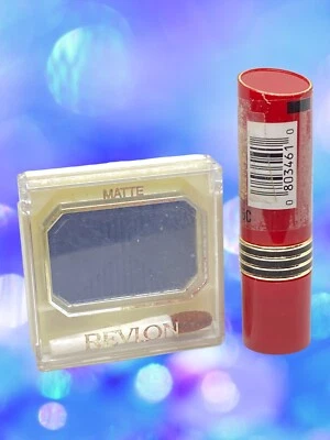 REVLON Custom Eyes Matte BLUESTONE Eye Shadow 0.11 oz + 86 PLUM VELOUR Lipstick - Image 1 of 4