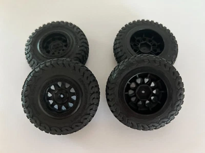 Axial 1/18 Yeti Jr Big Block Tires Black Glued 4 PCS - Image 1 of 4