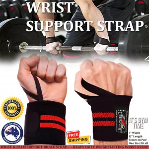 Weight Lifting bodybuilding Wrist GYM Muscle training wrist support straps/wraps - Picture 1 of 8