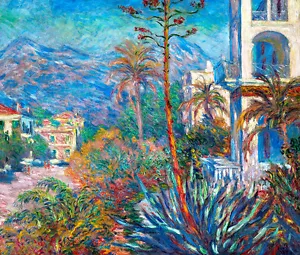 Villas at Bordighera A1+ by Claude Monet High Quality Canvas Print - Picture 1 of 1