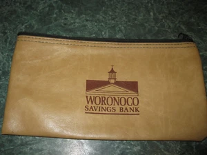 Woronoco Savings Bank vintage zippered banking bag - Bild 1 von 3