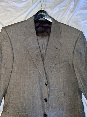 De Colección Chester Barrie Savile Row Saks Fifth Ave Tweed Micro Cuadros Cinturón 40L Foto 1 de 4