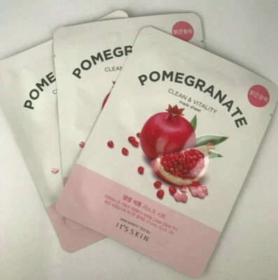 3 pack POMEGRANATE Clean & Vitality KOREAN It's Skin MASK SHEETS - Made in Korea - Image 1 of 4