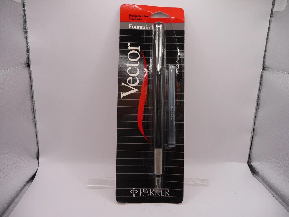 Parker 03713 Vector Medium Point Barrel Fountain Pen Black