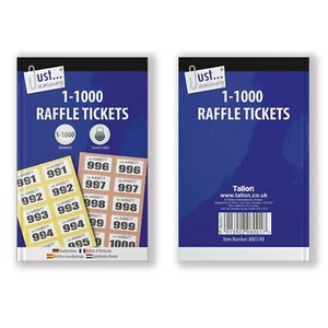 Cloakroom Raffle Ticket Books 500 1000 Draw Tombola Coloured Numbered - Picture 1 of 2