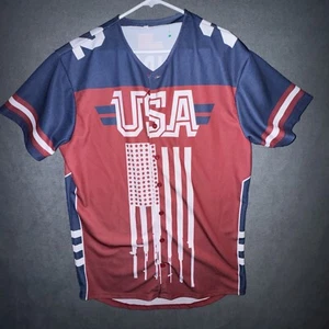 USA Button Up Baseball Jersey Shirt 2nd Amendment XXL Gun Right Greater Half - Picture 1 of 6