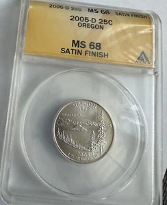 2005-P Oregon Satin Finish 25c ~~ ANACS MS68 ~~ Beautiful Coin! ~~ #17 - Picture 1 of 3