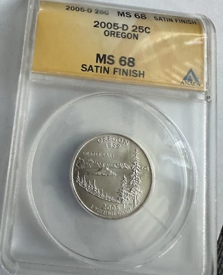 2005-P Oregon Satin Finish 25c ~~ ANACS MS68 ~~ Beautiful Coin! ~~ #17 - Image 1 of 3