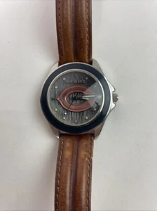 Chicago Bears NFL, Fossil Men’s Vintage 1993 Brown Leather Band Watch Tested - Picture 1 of 4