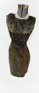 NEW $298 Elie Tahari Dress Size 4 Antonietta Sheath Silk Blend Animal Print NEW - Picture 1 of 24