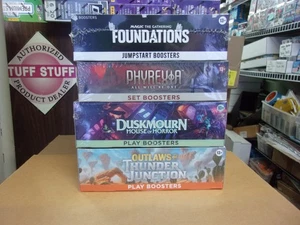 MTG PHYREXIA SET + FOUNDATIONS JUMPSTART + DUSKMOURN & OUTLAWS PLAY   BOXES - Picture 1 of 1