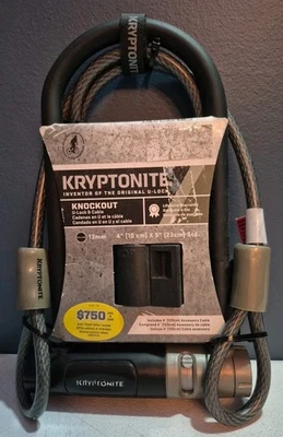 NEW Kryptonite KEY U-Lock, 4 x 9 Inches w/ Keys And 4 Foot Accessory Cable - Image 1 of 4