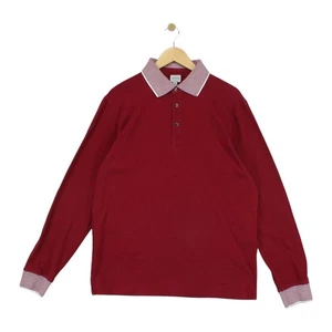 Camisa Polo Armani Collezioni Para Hombre Talla XL Roja Manga Larga Hecha en Italia - Imagen 1 de 15