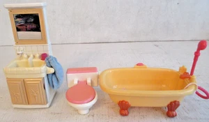 Muebles de baño vintage Fisher Price Loving Family para casa de muñecas - Imagen 1 de 1