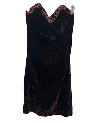 Mini vestido de fiesta vintage Scott McClintock XS 4 de terciopelo sin tirantes de cóctel EE. UU. Foto 1 de 4