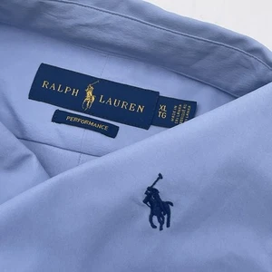 Polo Ralph Lauren Performance Button Up Shirt Men’s XL Blue Pony Nylon Preppy - Picture 1 of 6