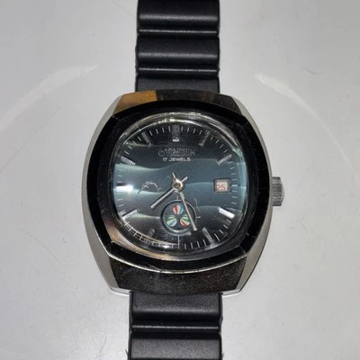 Cornavin Mystery Rainbow Pinwheel Seconds Vintage Watch Blue Dial Swiss Russian - Image 1 of 4